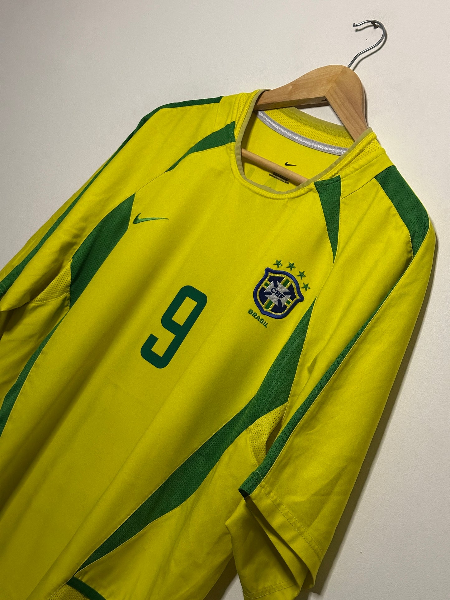 Ronaldo Nazario Brazil 2002 World Cup home football shirt (XL)