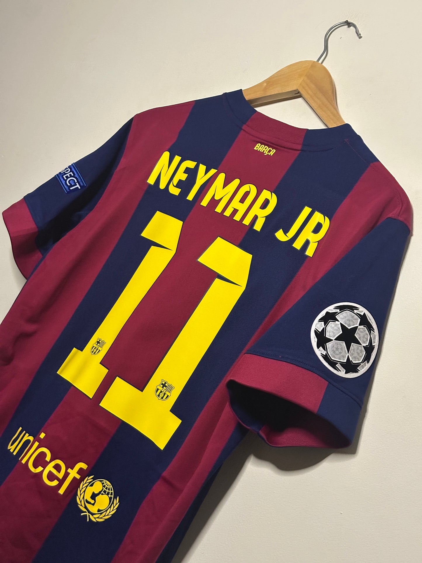 Neymar JR FC Barcelona 2014-15 Champions League final edition home football shirt (M)