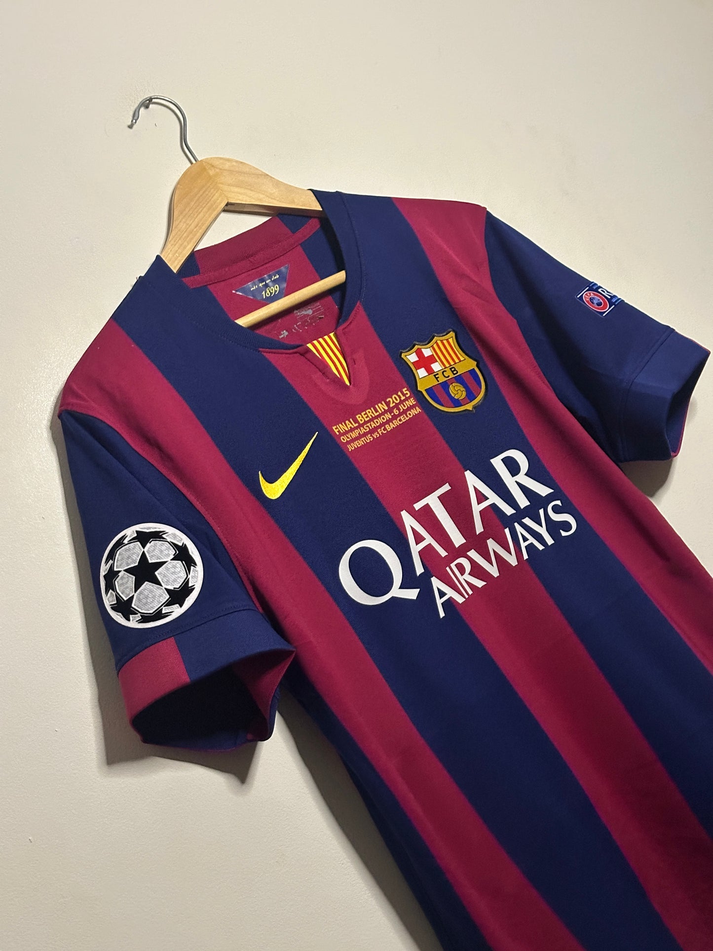 Neymar JR FC Barcelona 2014-15 Champions League final edition home football shirt (M)