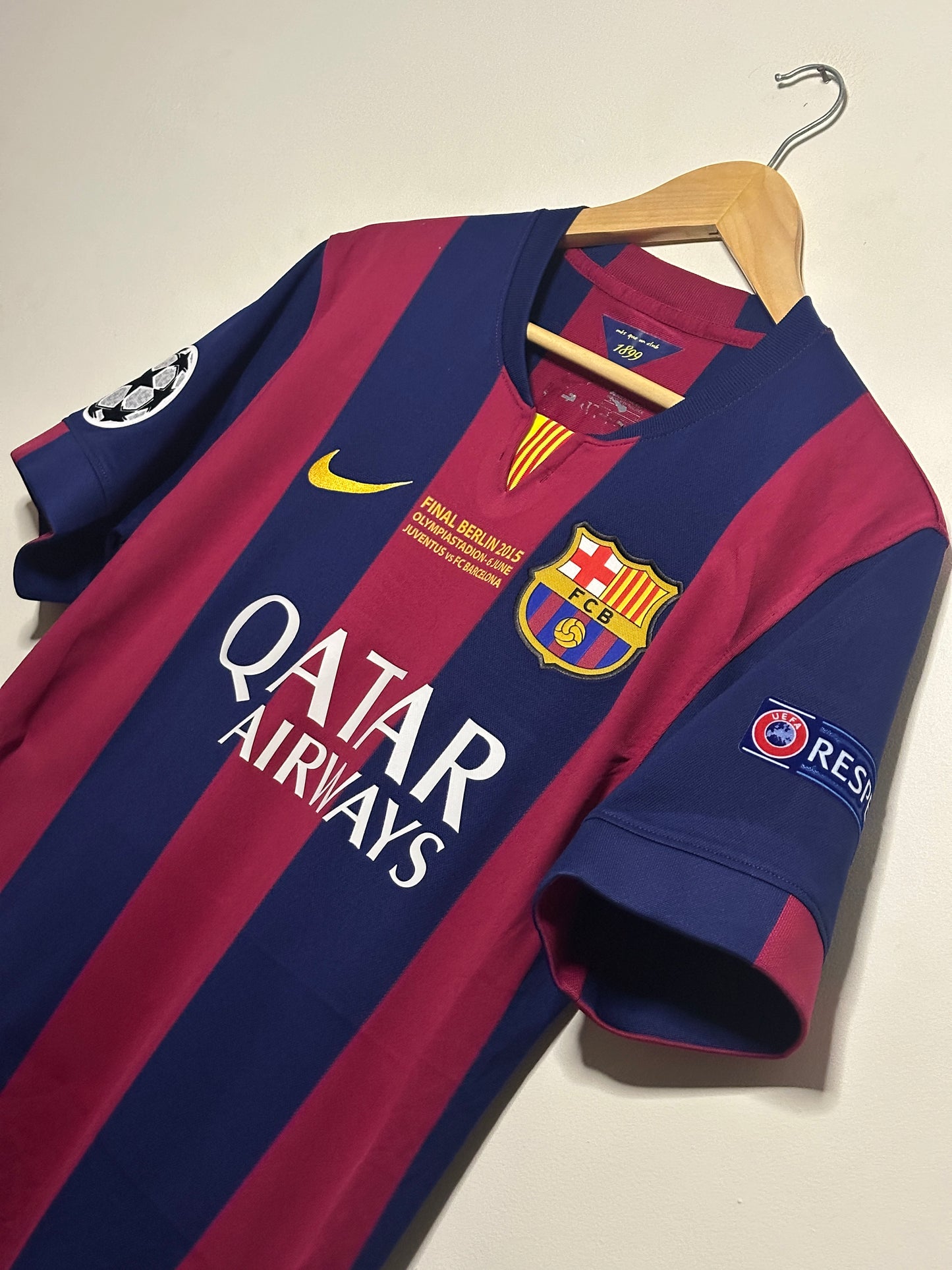Neymar JR FC Barcelona 2014-15 Champions League final edition home football shirt (M)