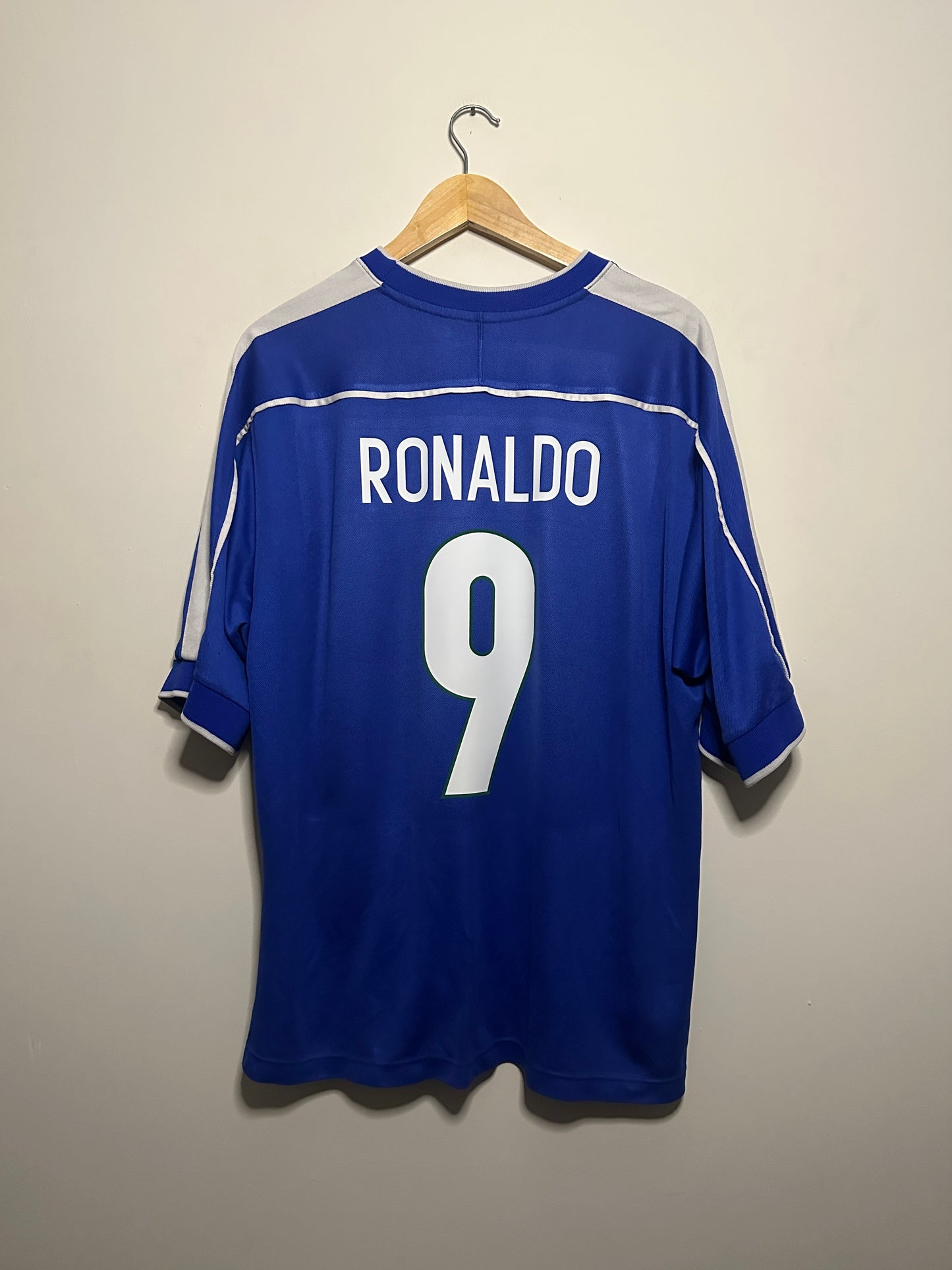 Ronaldo Nazario Brazil 1998 World Cup away football shirt (XL)