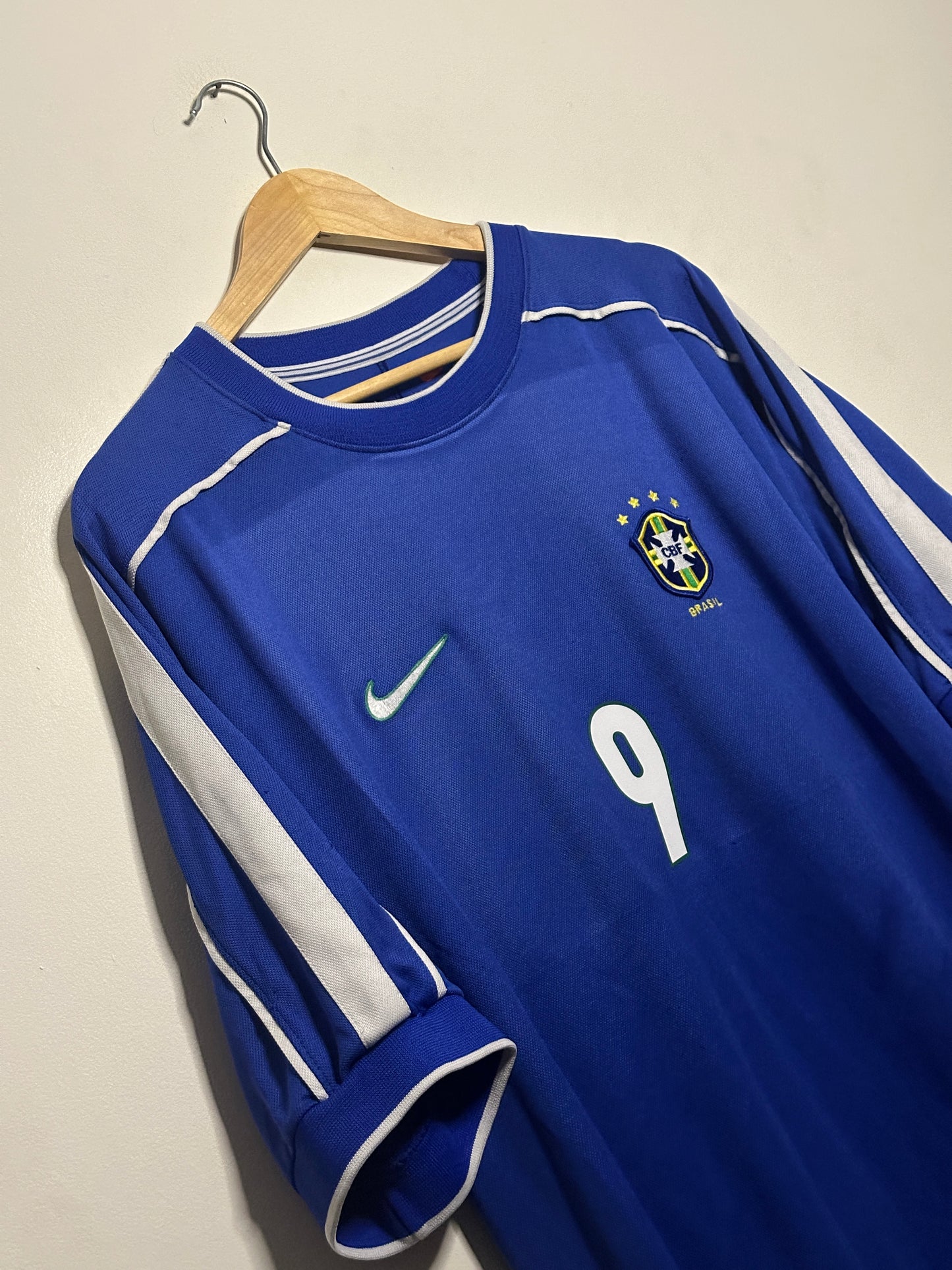 Ronaldo Nazario Brazil 1998 World Cup away football shirt (XL)