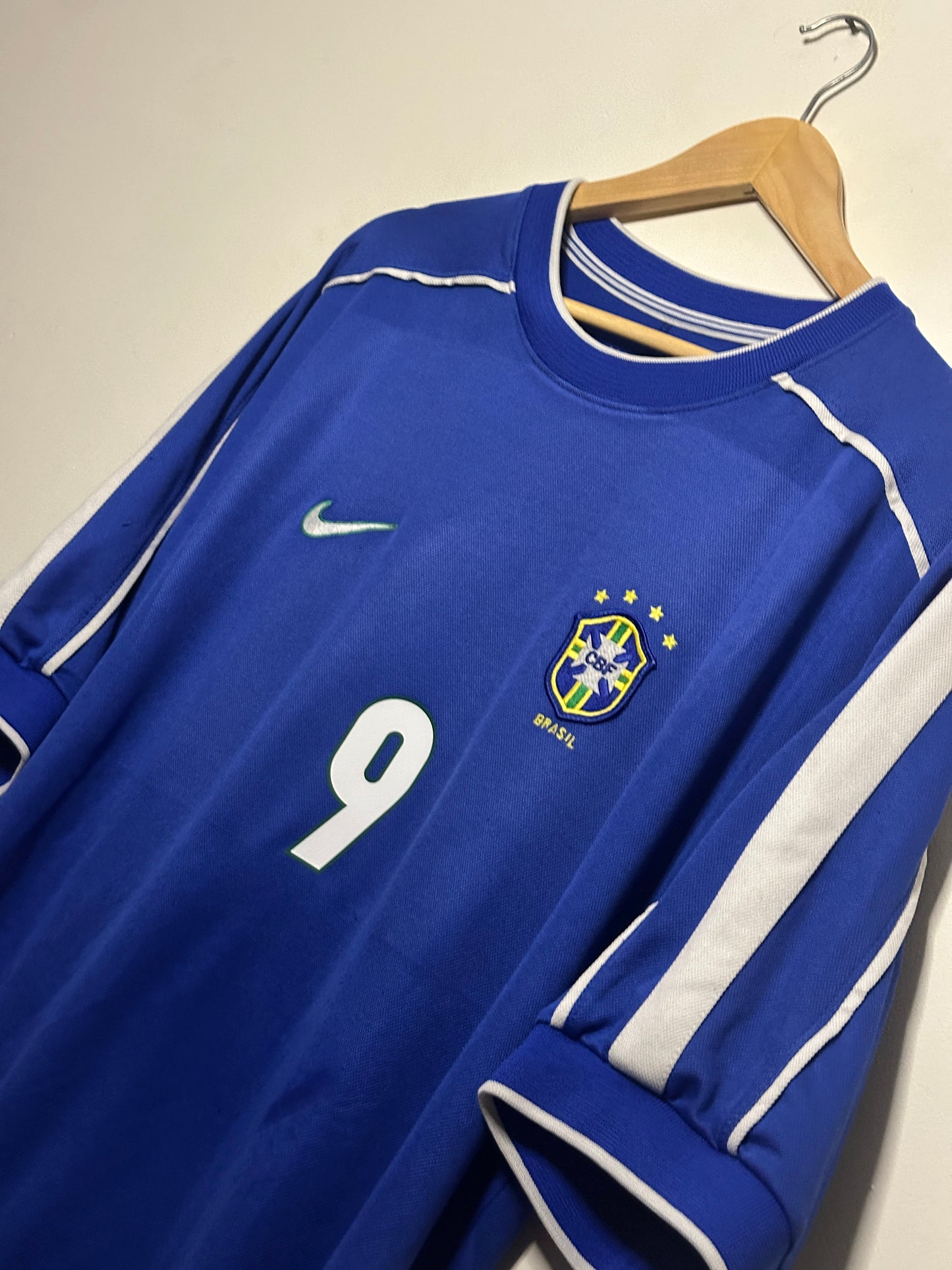 Ronaldo Nazario Brazil 1998 World Cup away football shirt (XL)