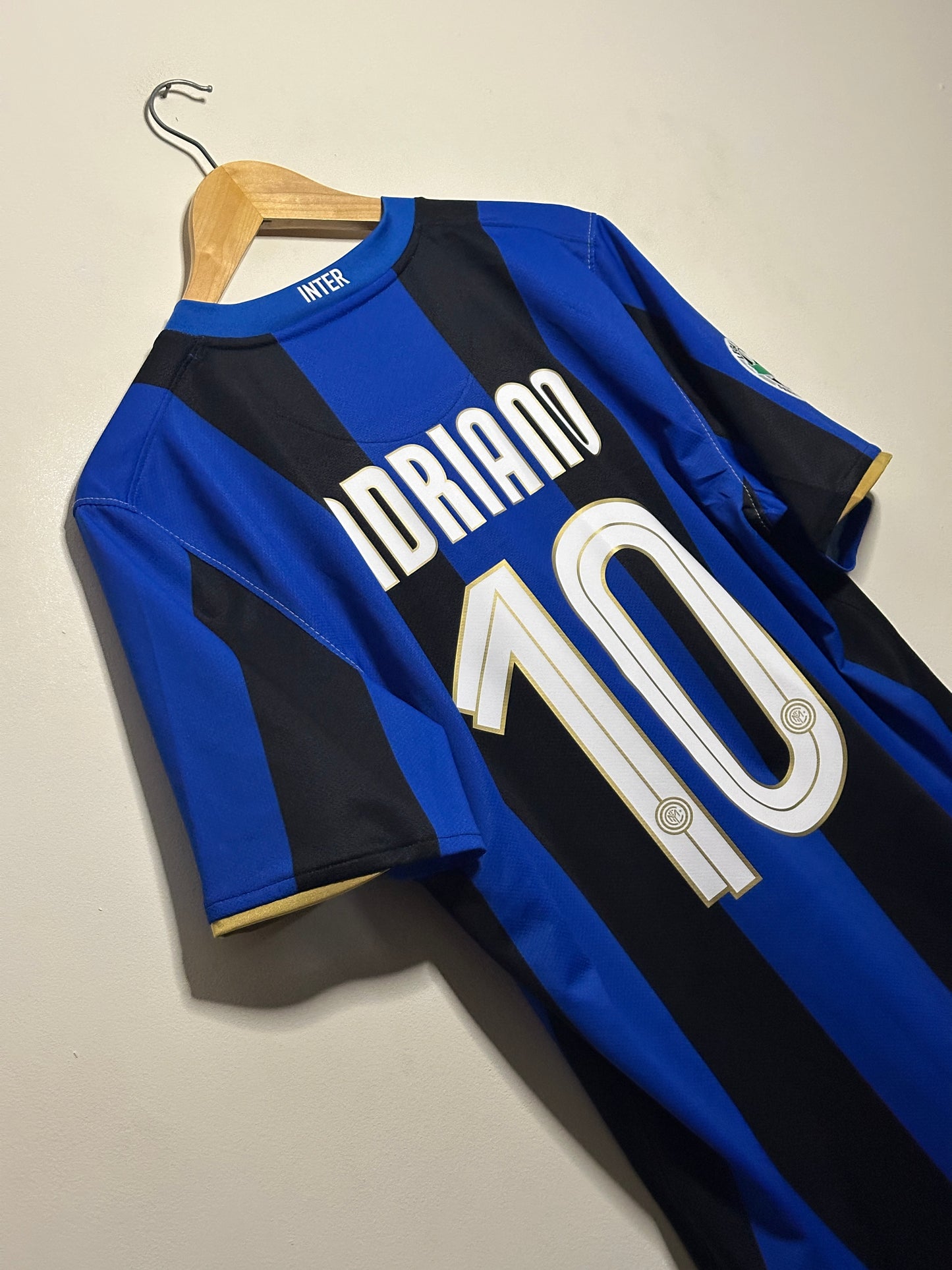 Adriano Inter Milan 2008-09 home football shirt (M)