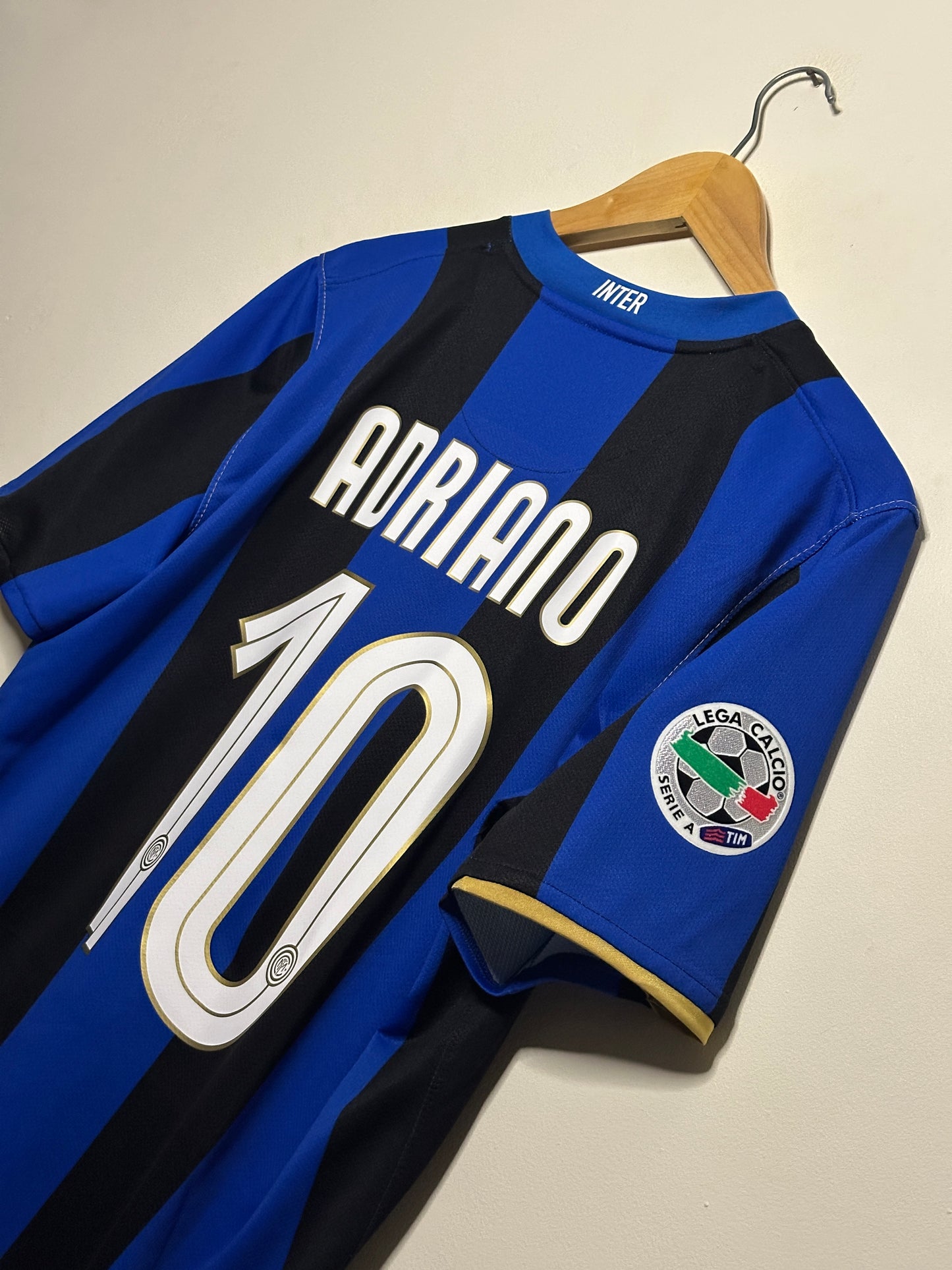 Adriano Inter Milan 2008-09 home football shirt (M)