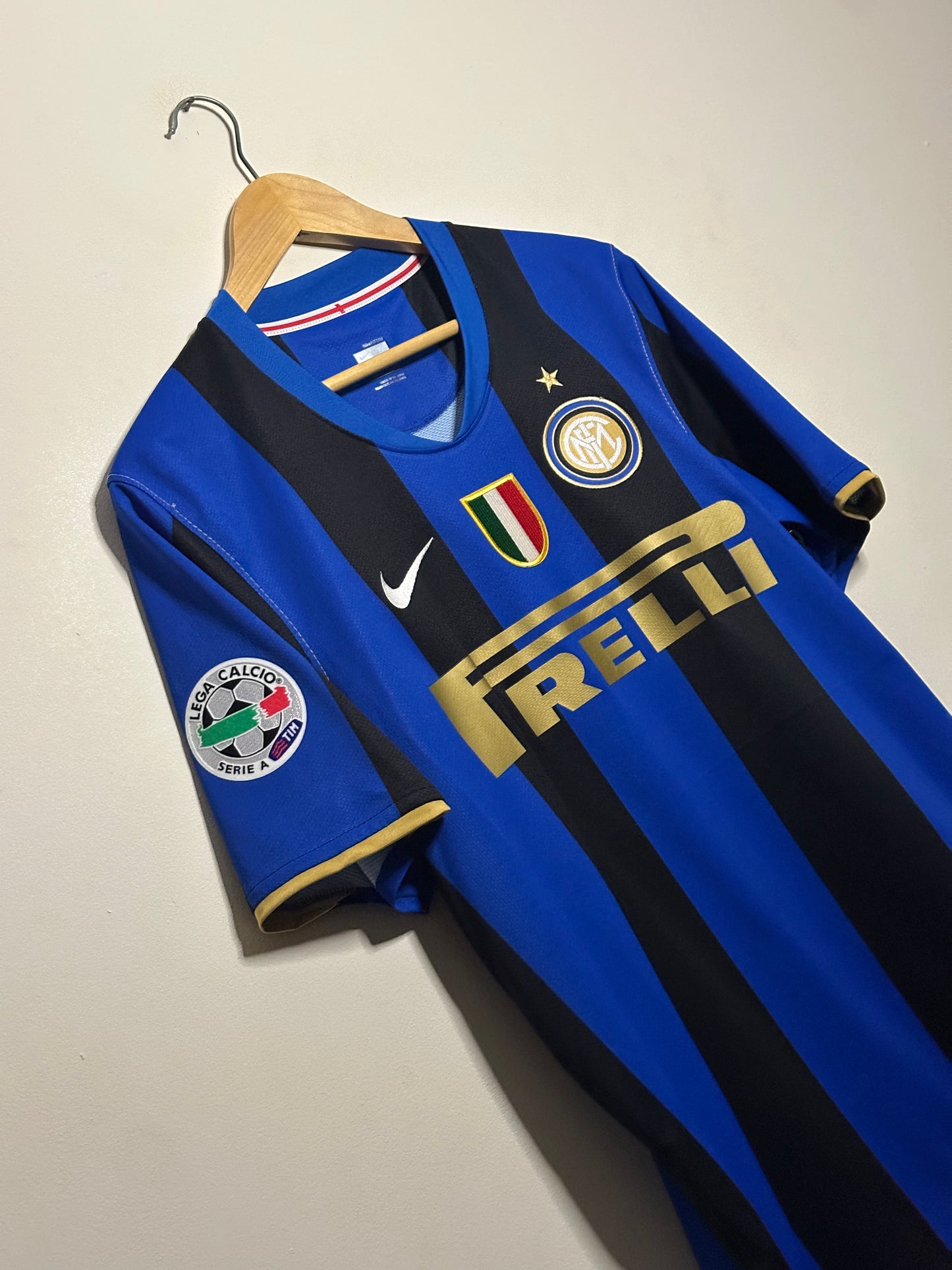 Adriano Inter Milan 2008-09 home football shirt (M)