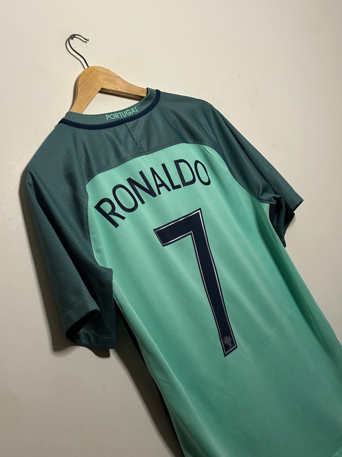 Cristiano Ronaldo Portugal 2016 Euro away football shirt (M)