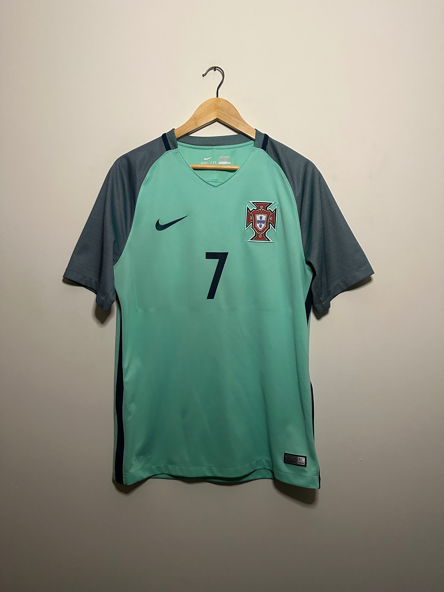 Cristiano Ronaldo Portugal 2016 Euro away football shirt (M)
