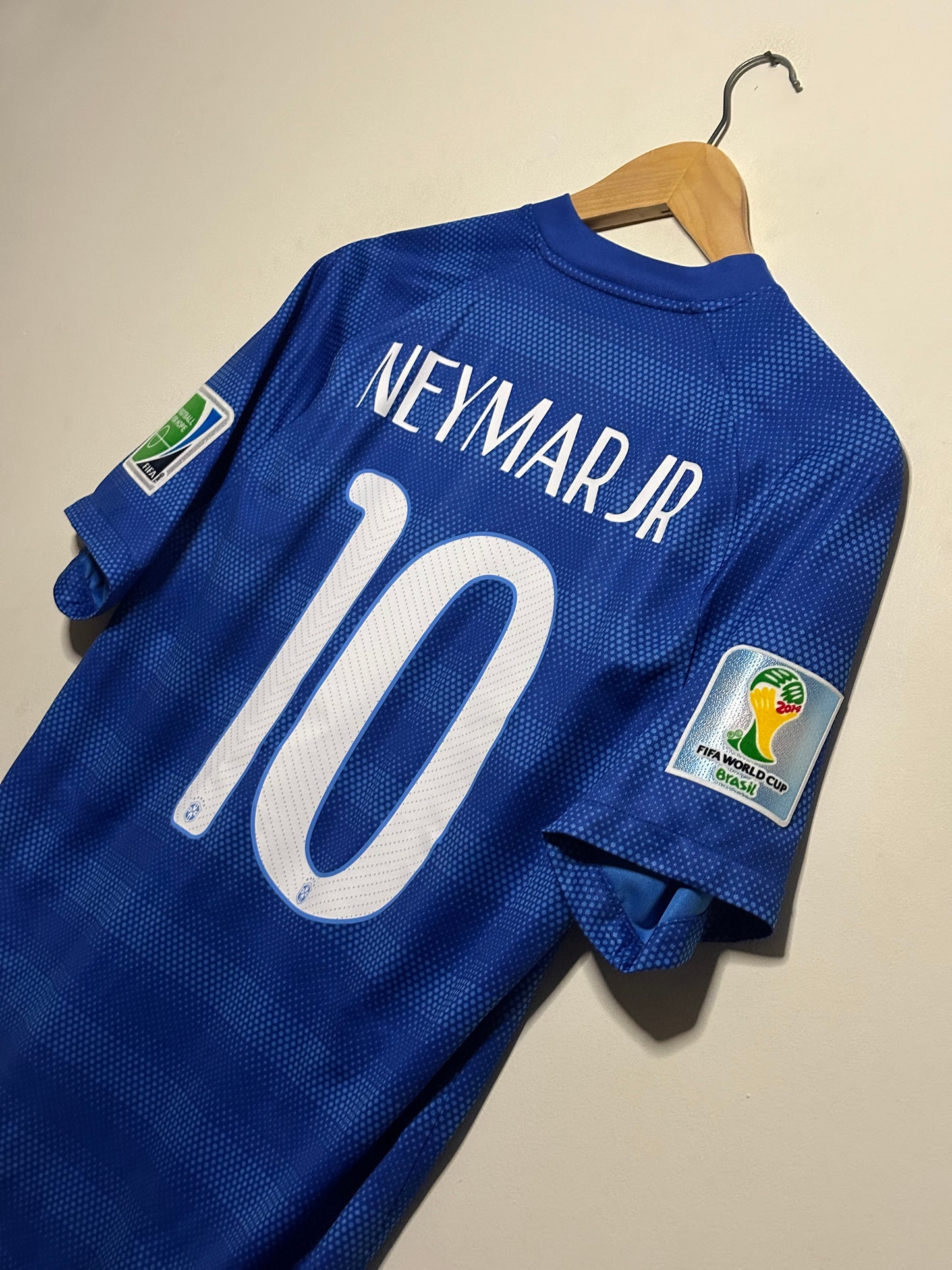 Neymar JR Brazil 2014 World Cup away football shirt (M)