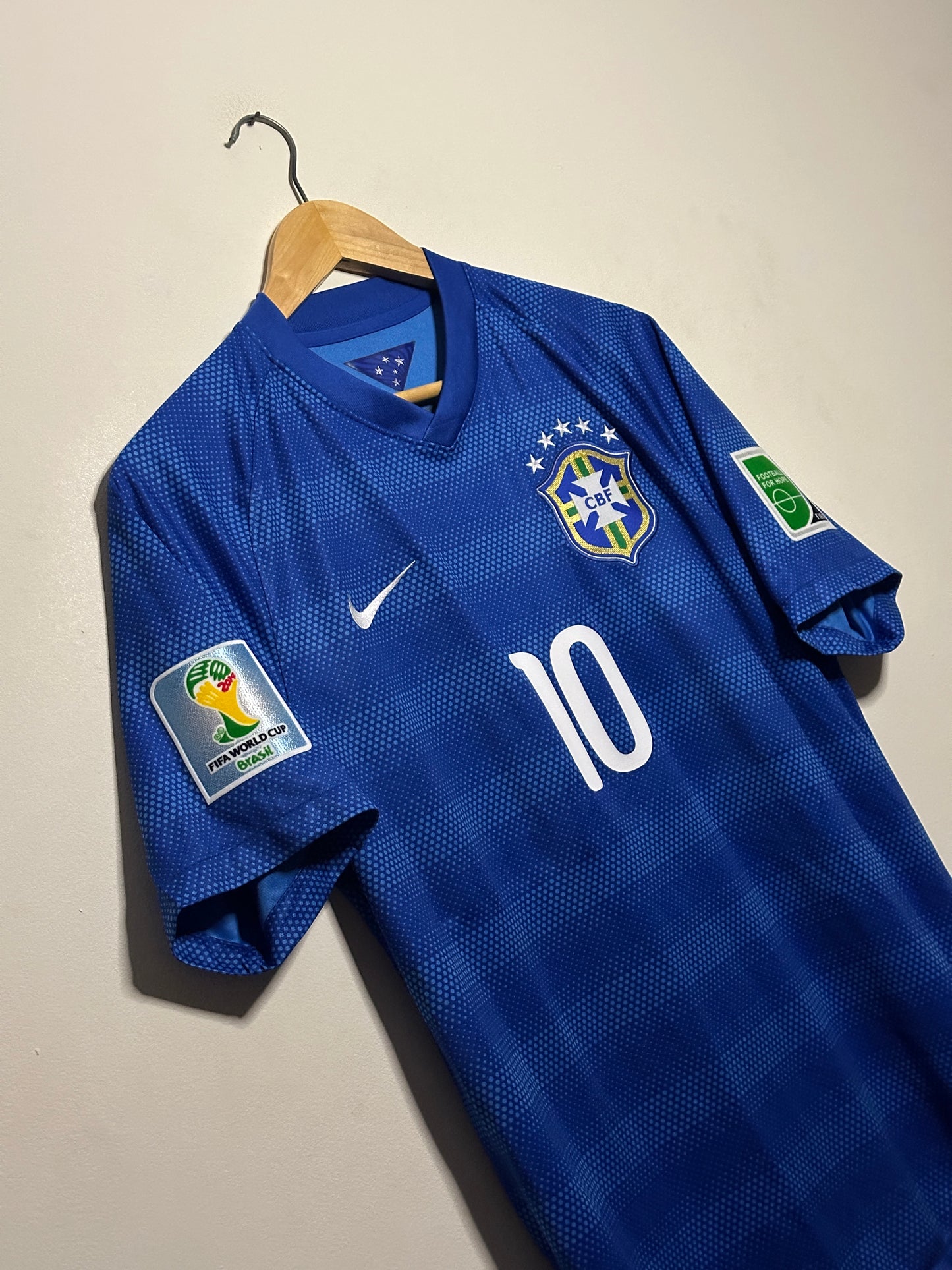 Neymar JR Brazil 2014 World Cup away football shirt (M)