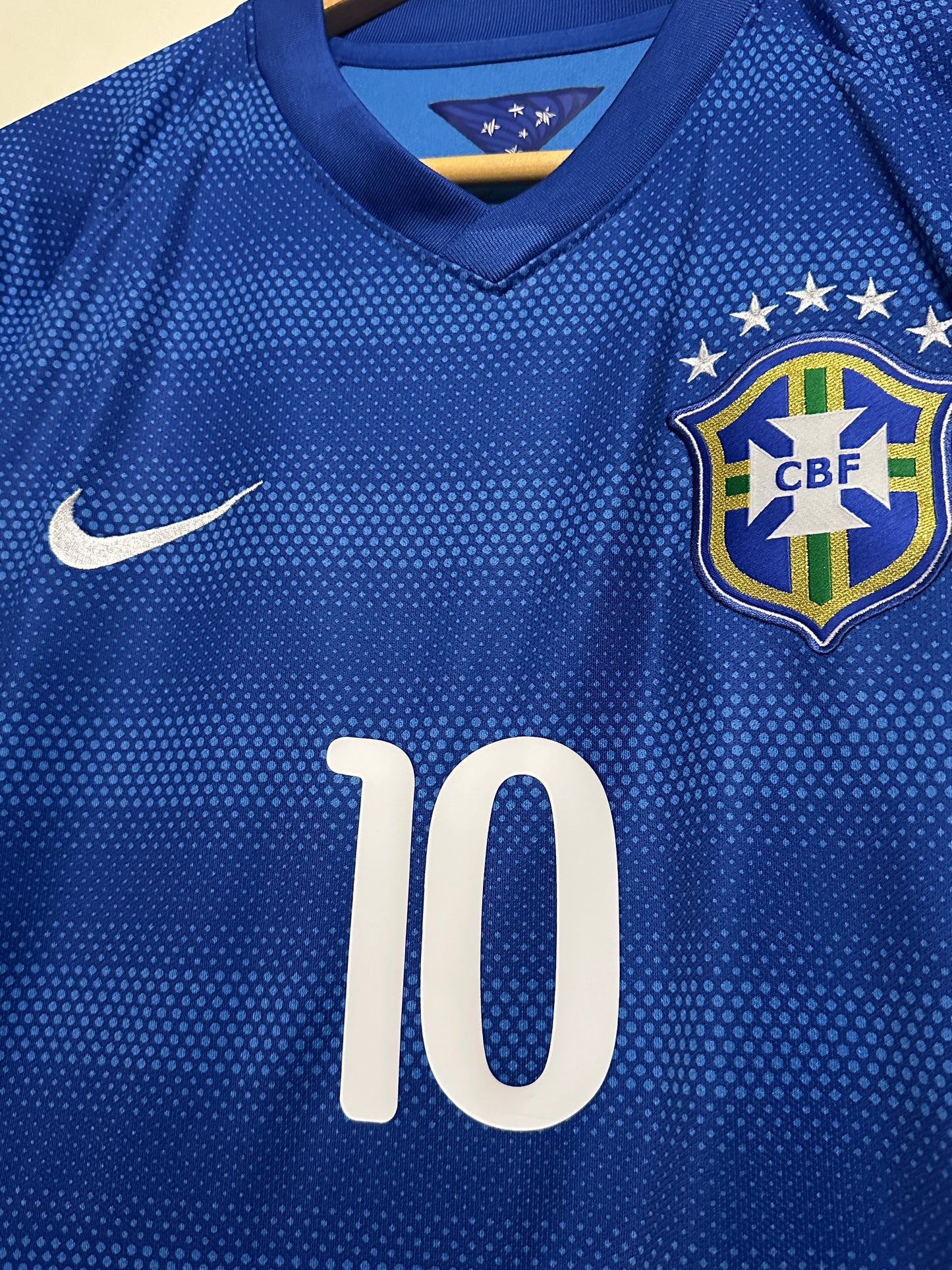 Neymar JR Brazil 2014 World Cup away football shirt (M)