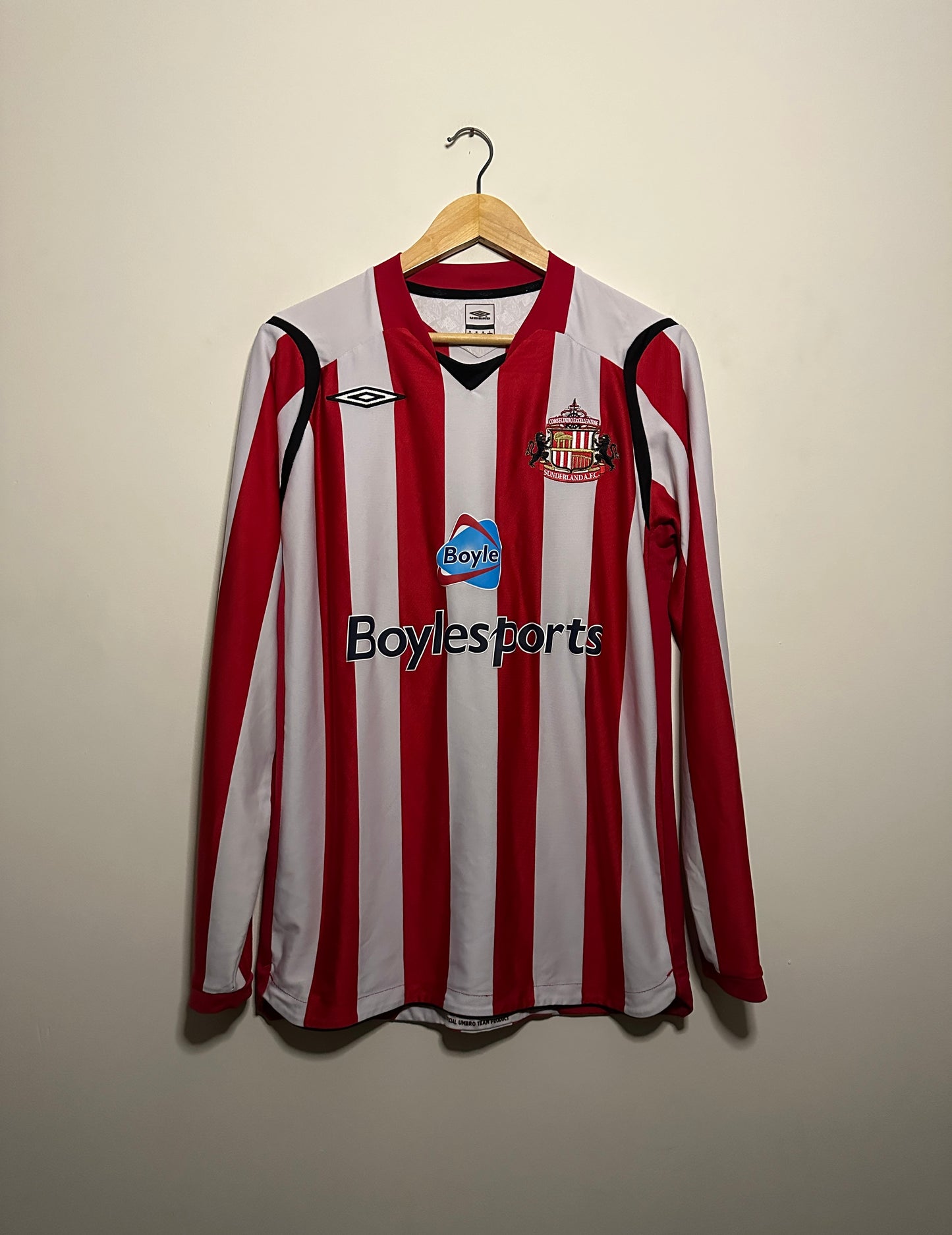 Sunderland AFC 2008-09 long sleeve home football shirt (M)