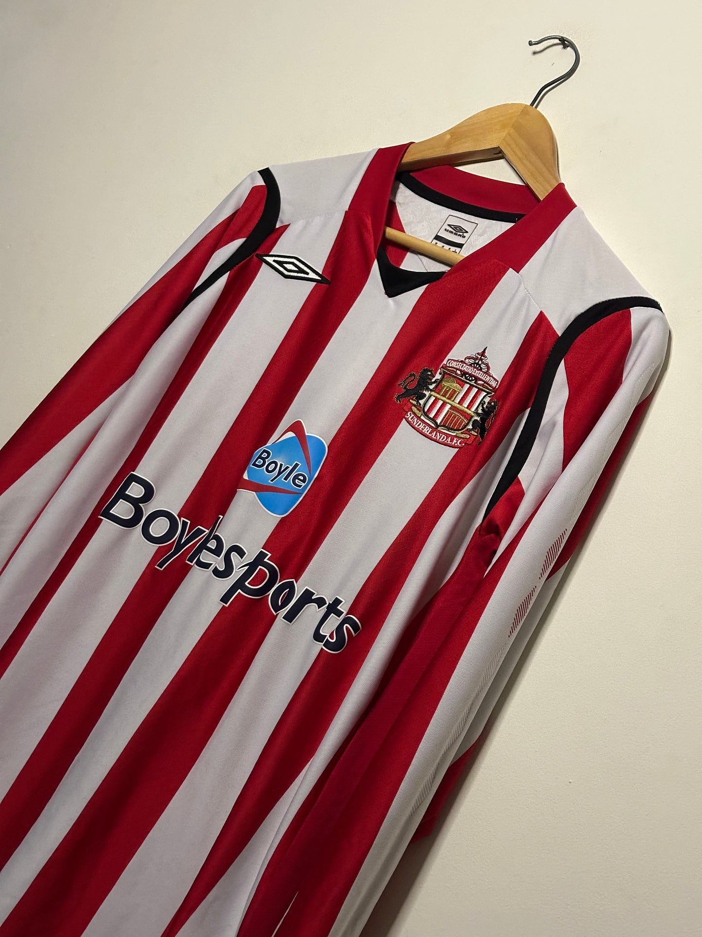Sunderland AFC 2008-09 long sleeve home football shirt (M)