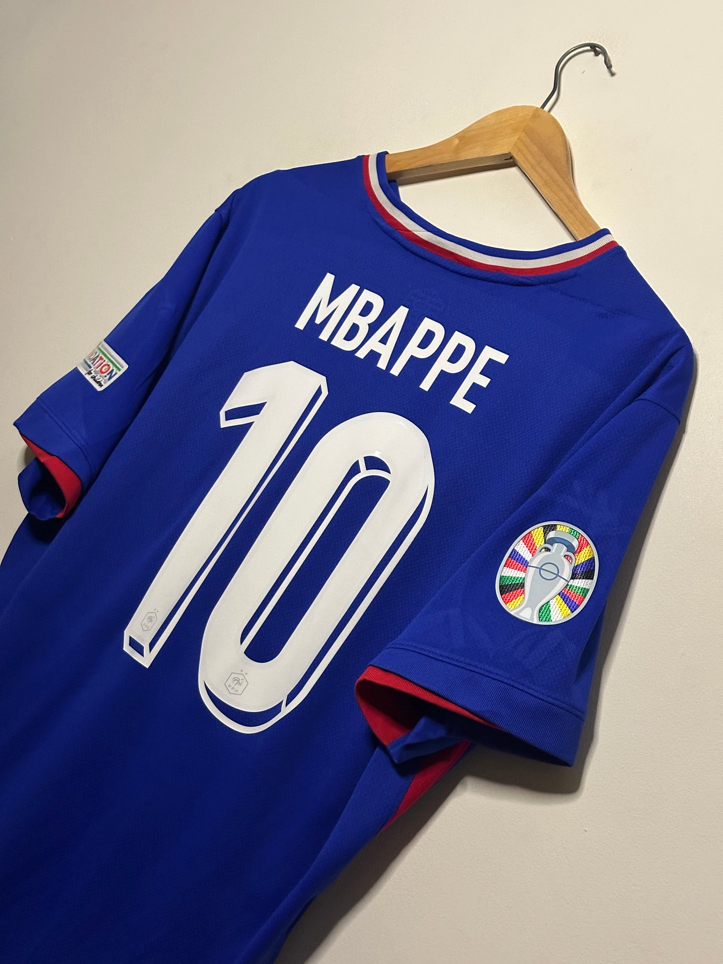 Kylian Mbappe France Euro 2024 home football shirt (XL)