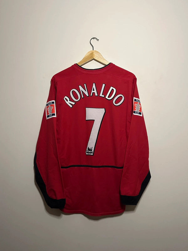 Cristiano Ronaldo Manchester United 2003-04 long sleeve home football shirt (L)