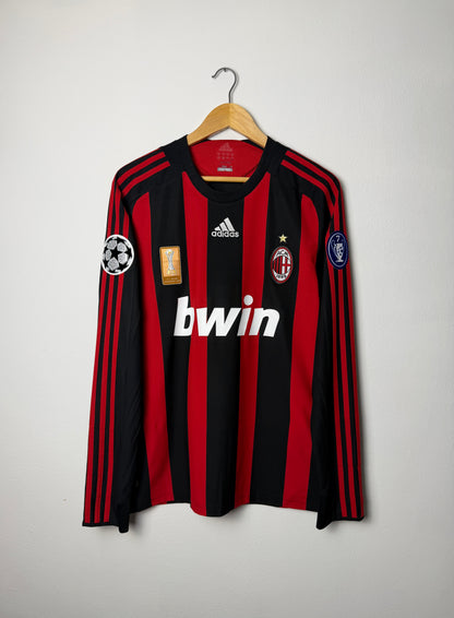 Ronaldinho AC Milan 2008-09 long sleeve home football shirt (M)