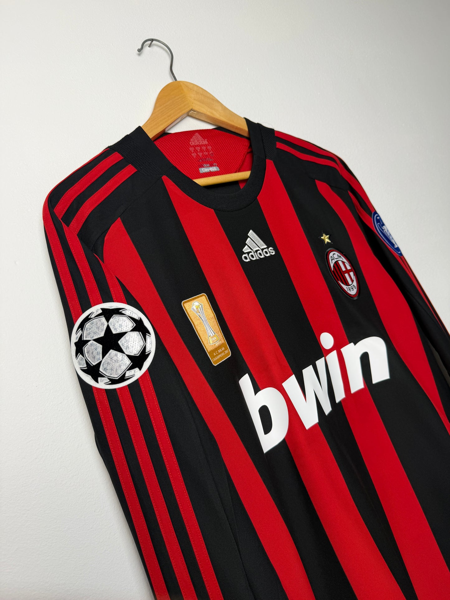 Ronaldinho AC Milan 2008-09 long sleeve home football shirt (M)