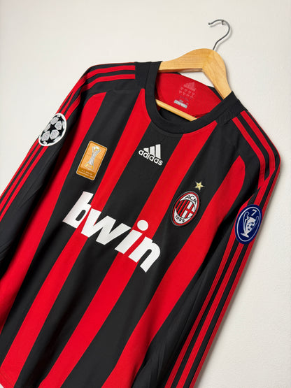 Ronaldinho AC Milan 2008-09 long sleeve home football shirt (M)