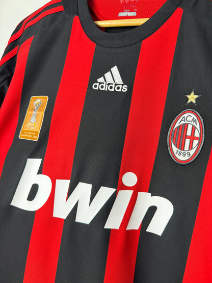 Ronaldinho AC Milan 2008-09 long sleeve home football shirt (M)