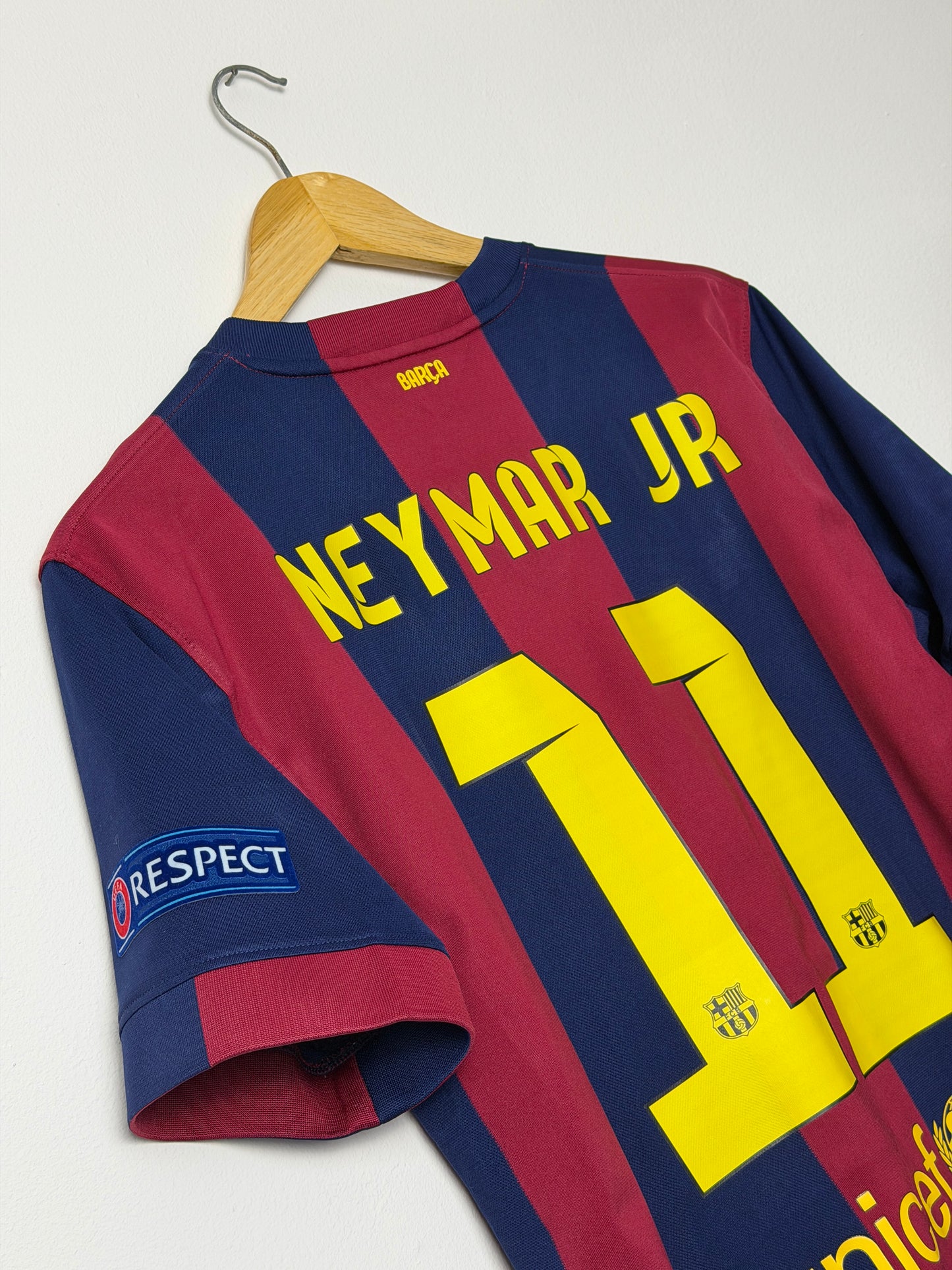 Neymar JR FC Barcelona 2014-15 Champions League final home football shirt (M)