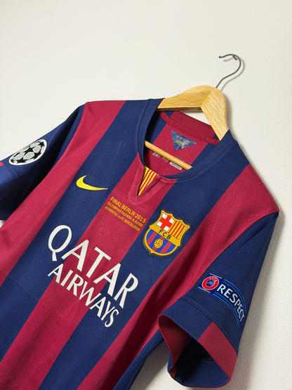 Neymar JR FC Barcelona 2014-15 Champions League final home football shirt (M)