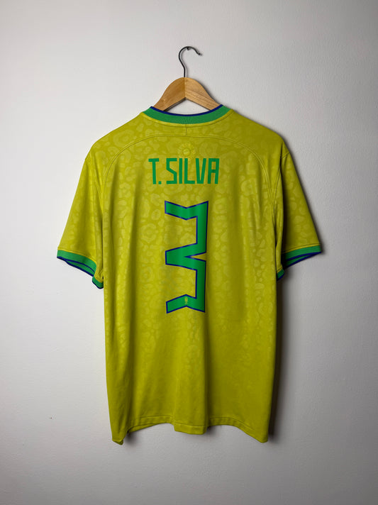 Thiago Silva Brazil 2022 home football shirt (L)