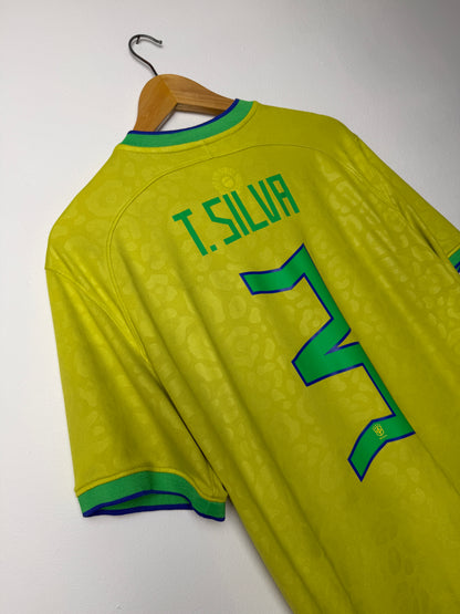 Thiago Silva Brazil 2022 home football shirt (L)