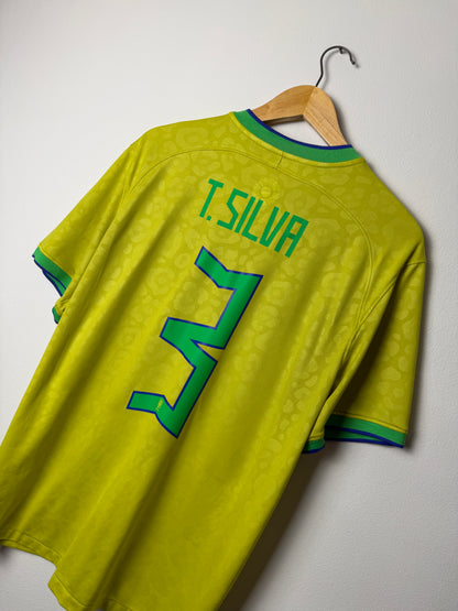 Thiago Silva Brazil 2022 home football shirt (L)