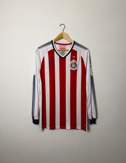 Chivas de Guadalajara 2017-18 long sleeve home football shirt (L)