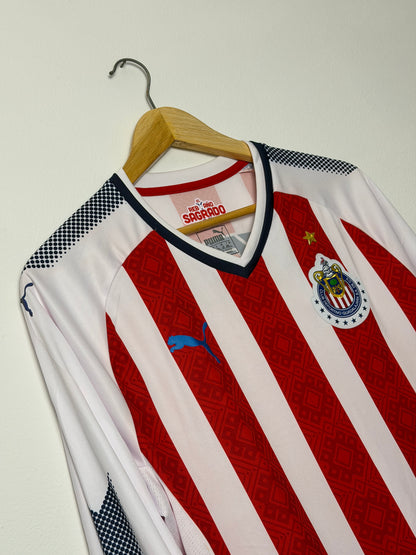 Chivas de Guadalajara 2017-18 long sleeve home football shirt (L)