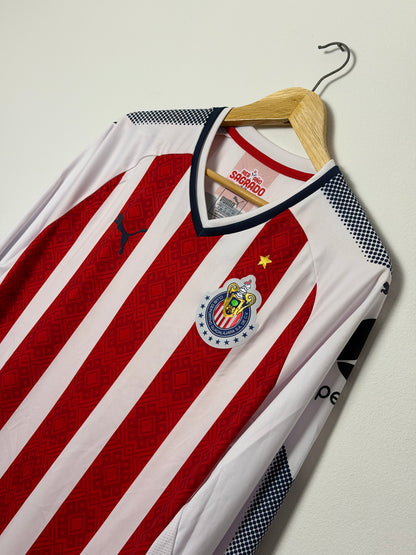 Chivas de Guadalajara 2017-18 long sleeve home football shirt (L)