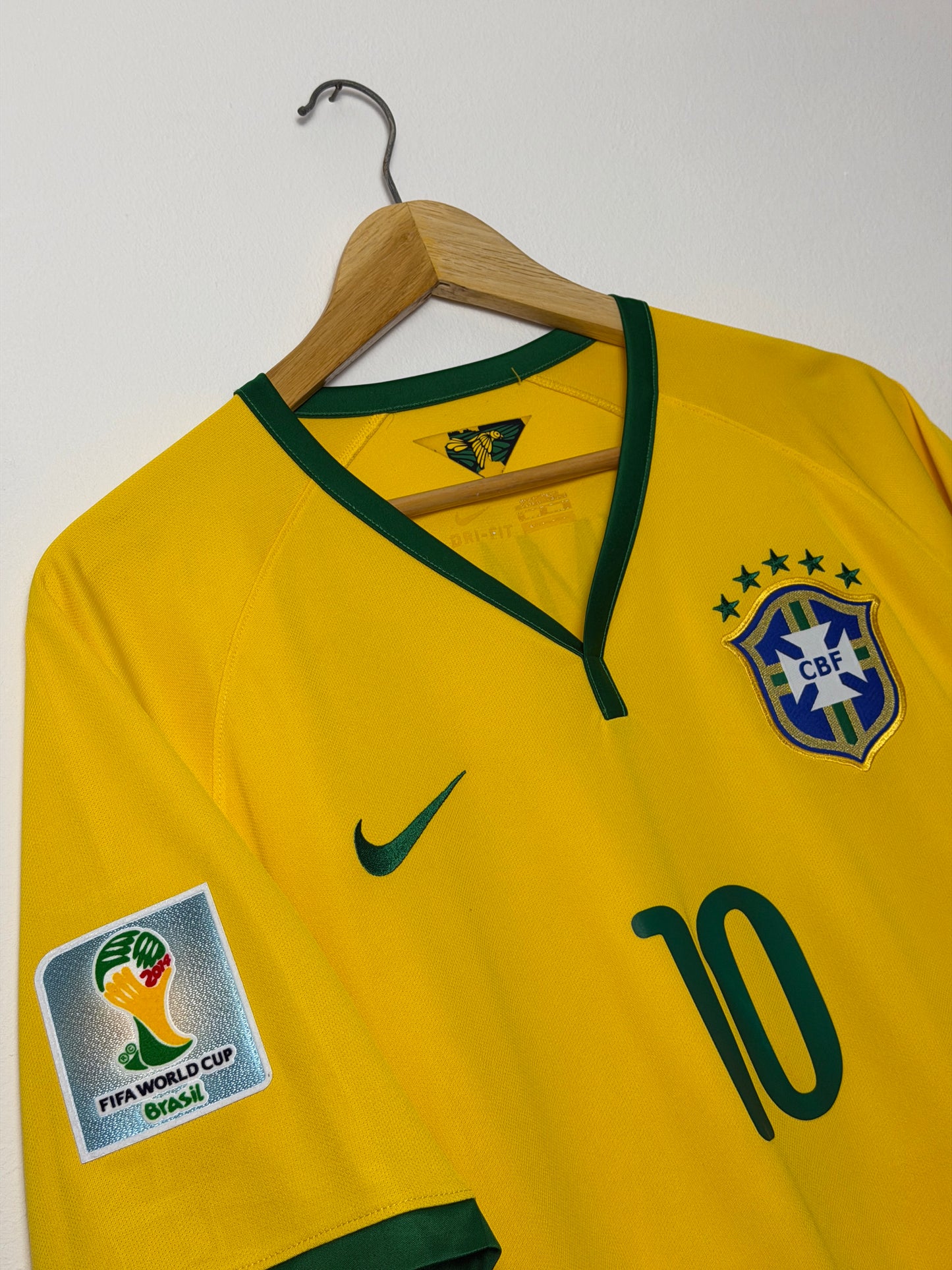 Neymar JR Brazil 2014 World Cup home football shirt (XL)