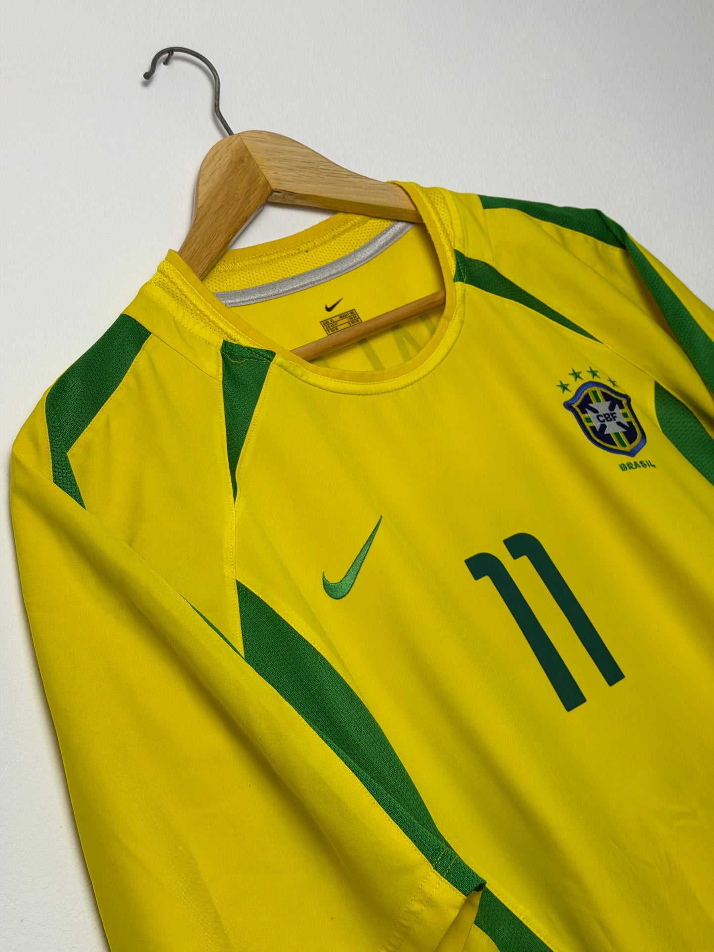 Ronaldinho Brazil 2002 World Cup home football shirt (XL)
