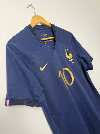 Kylian Mbappe France 2022 World Cup home football shirt (M)