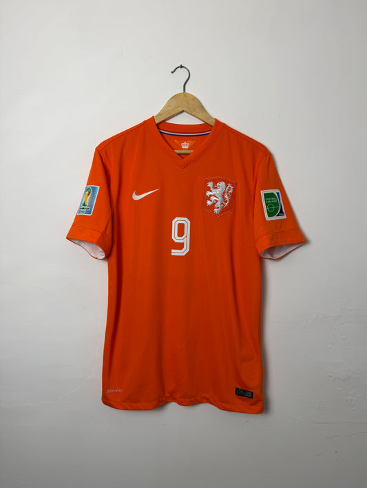 Robin Van Persie Netherlands 2014 World Cup home football shirt (M)