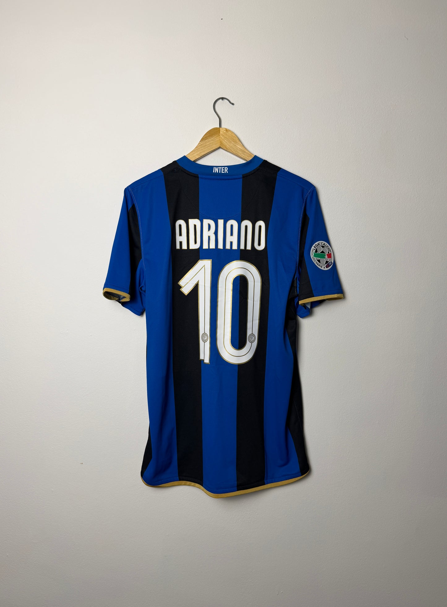 Adriano Inter Milan 2008-09 home football shirt (M)