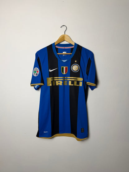 Adriano Inter Milan 2008-09 home football shirt (M)