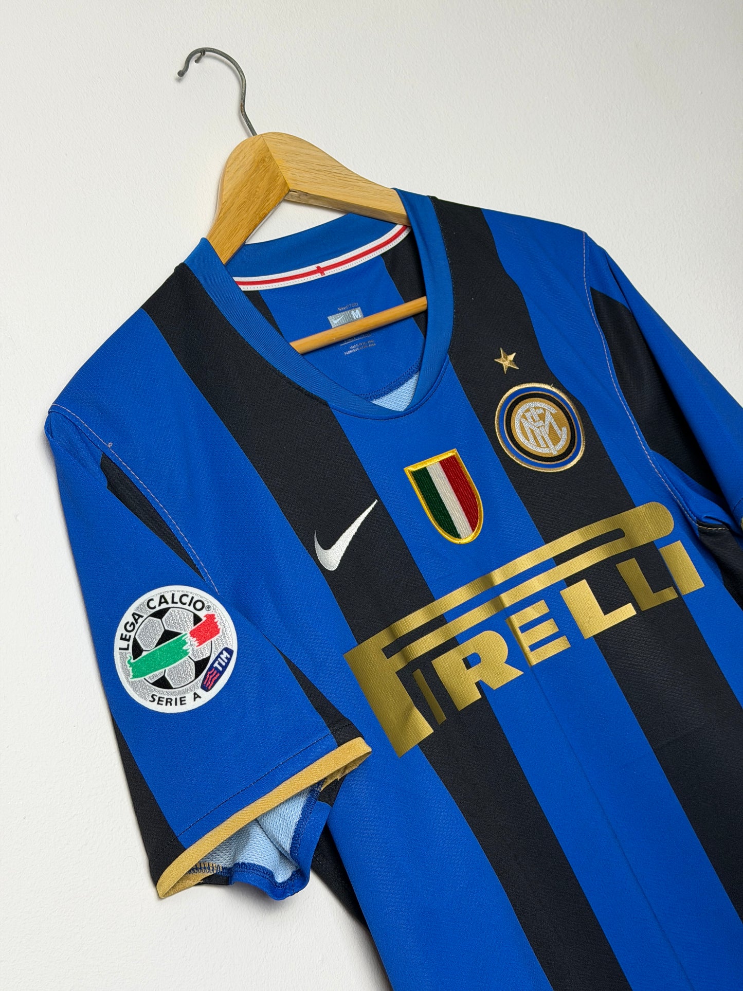 Adriano Inter Milan 2008-09 home football shirt (M)