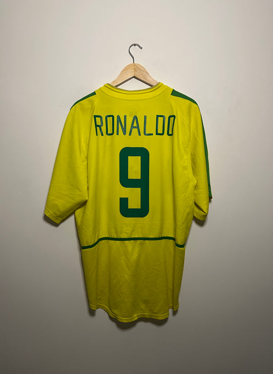 Ronaldo Nazario Brazil 2002 World Cup home football shirt (XL)