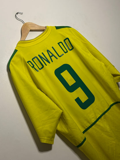 Ronaldo Nazario Brazil 2002 World Cup home football shirt (XL)