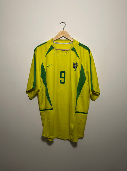 Ronaldo Nazario Brazil 2002 World Cup home football shirt (XL)