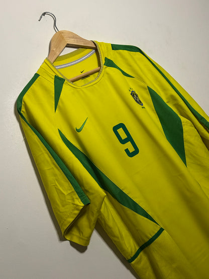 Ronaldo Nazario Brazil 2002 World Cup home football shirt (XL)
