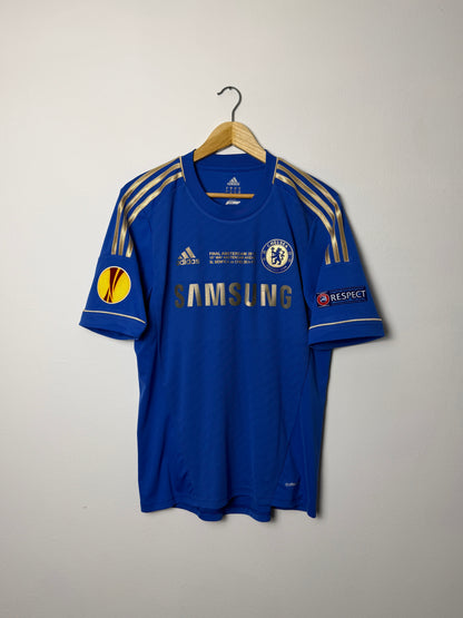Eden Hazard Chelsea FC 2012-13 Europa League final home football shirt (M)