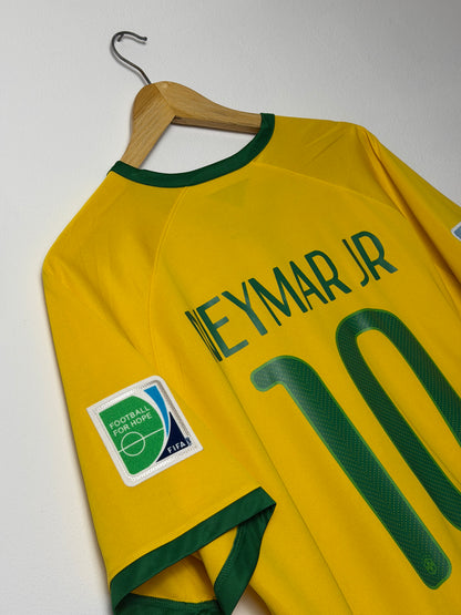 Neymar JR Brazil 2014 home football shirt (XL)