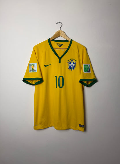 Neymar JR Brazil 2014 home football shirt (XL)