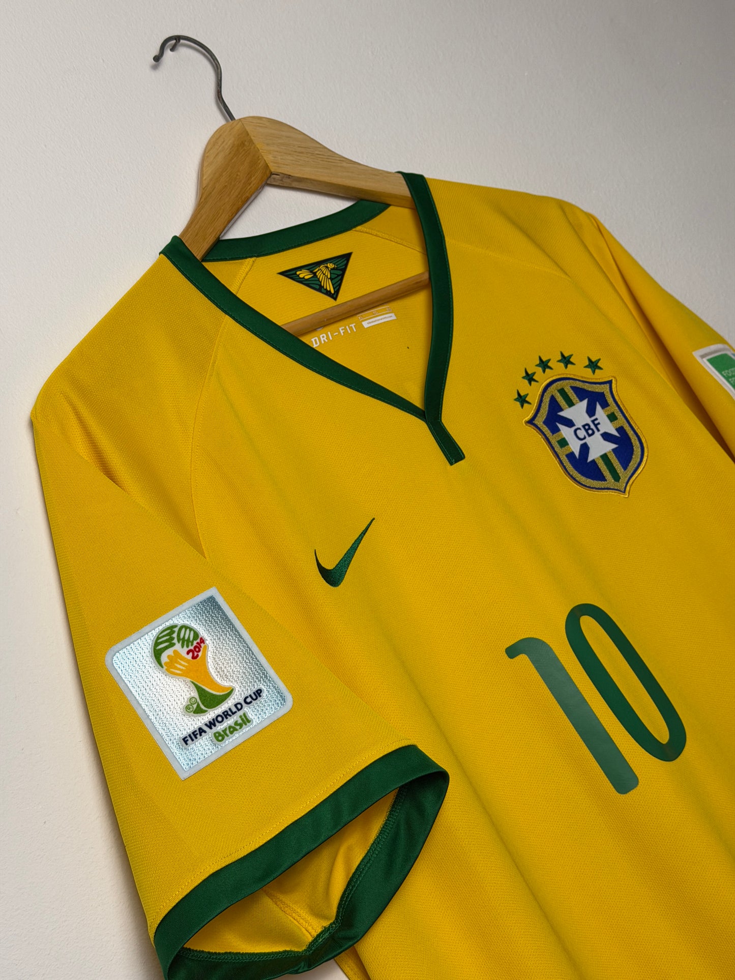 Neymar JR Brazil 2014 home football shirt (XL)