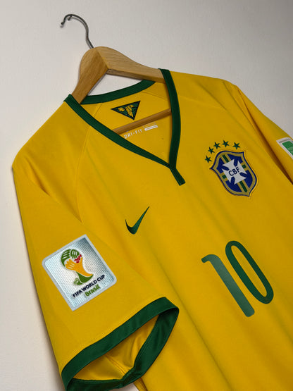 Neymar JR Brazil 2014 home football shirt (XL)
