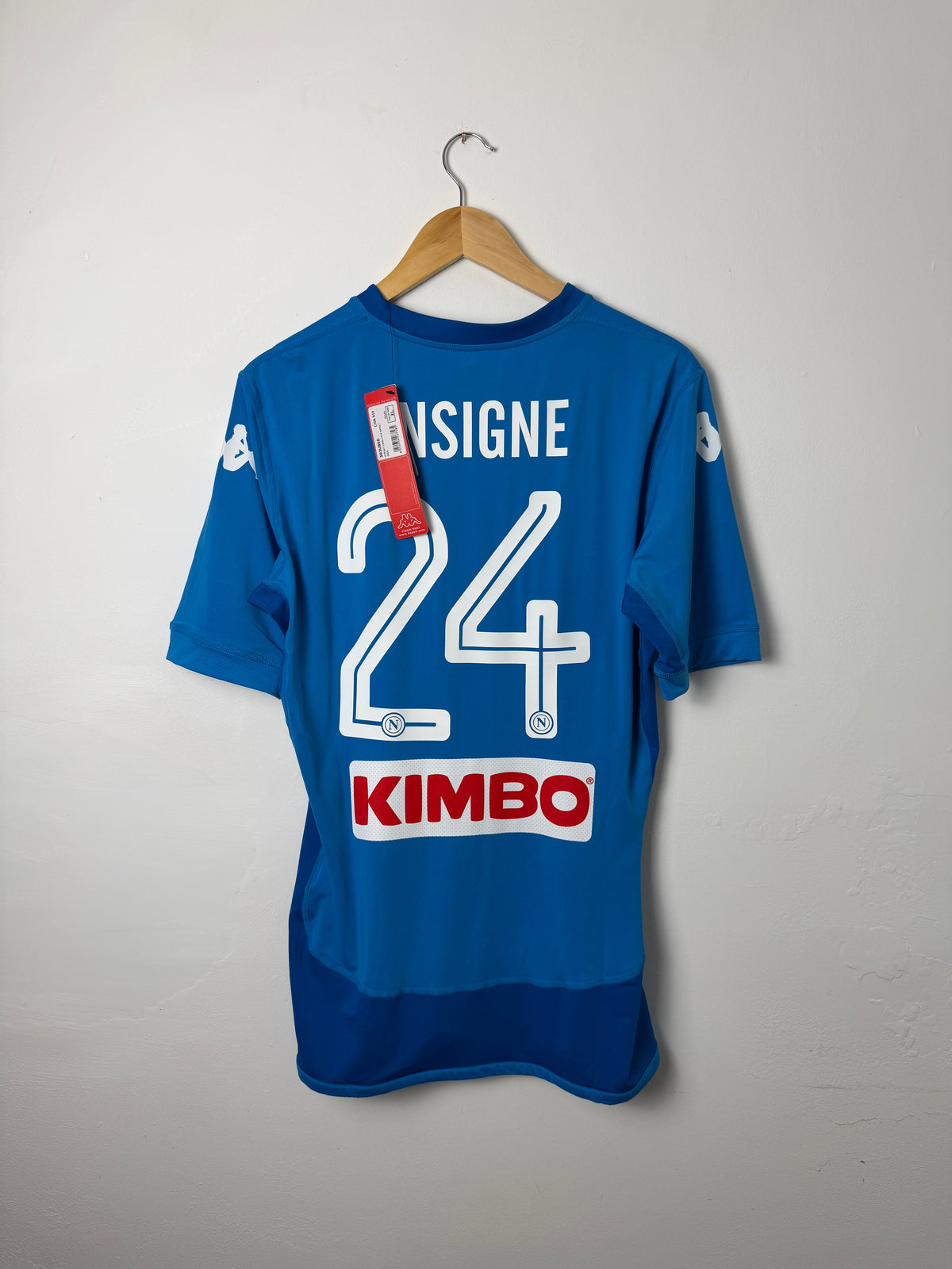 Lorenzo Insigne SSC Napoli 2017-18 home football shirt (XL)