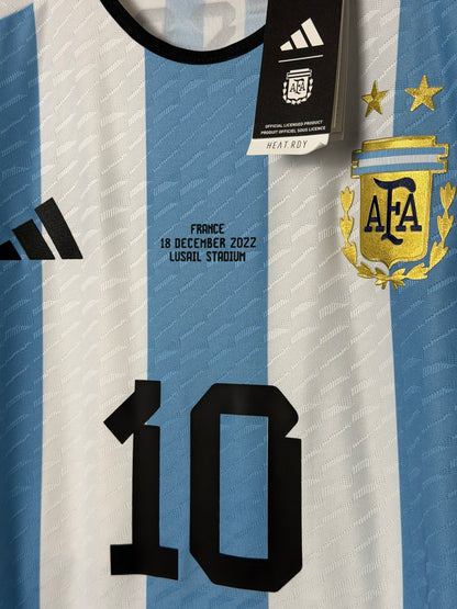 Lionel Messi Argentina 2022 World Cup final home shirt (L)