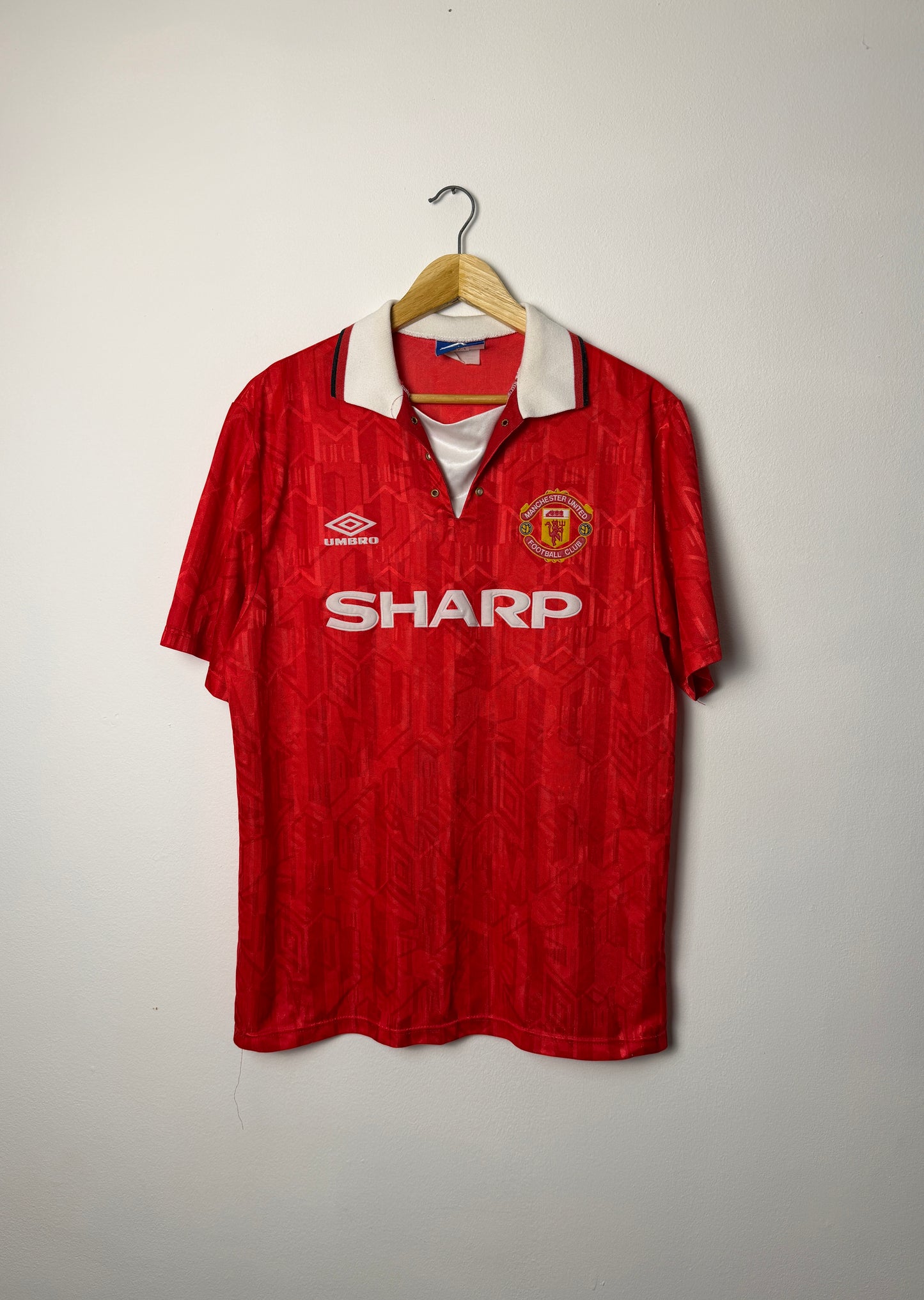 Eric Cantona Manchester United 1992-94 home football shirt (L)